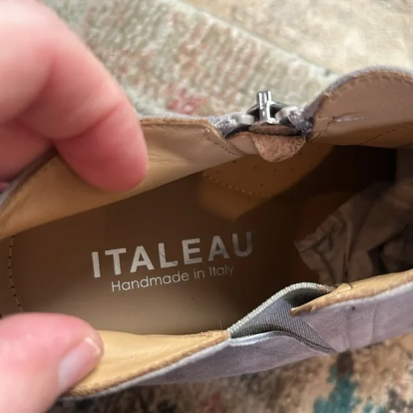 ITALEAU VERO CUOIO gray ankle boots low side zip new size 41 or 10.5 - Picture 5 of 6